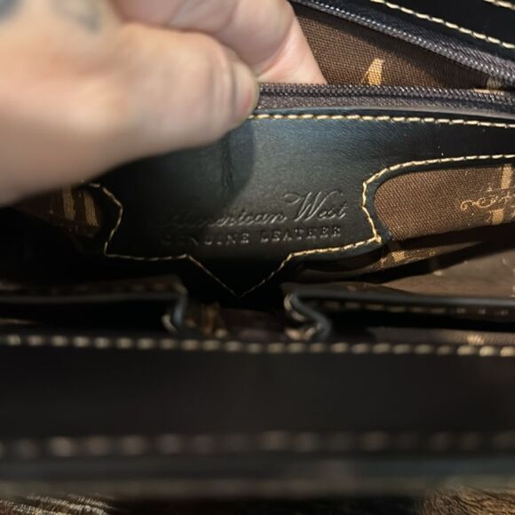 American West Black and Gold Floral Clutch - Picture 12 of 13